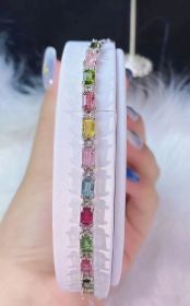 12 Pieces Of Natural Tourmaline Bracelet With Fire Colors