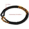 European And American Men's Tiger Eye Stone Bead Necklace Fashionable And Natural
