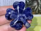 2inches Natural sodalite quartz crystal hand carved Four-leaf clover specimens crystal gifts 1x