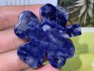 2inches Natural sodalite quartz crystal hand carved Four-leaf clover specimens crystal gifts 1x
