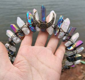 Natural Crystal Electroplating Frosted Crystal Witch Headband (style: Number11)