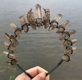 Natural Crystal Electroplating Frosted Crystal Witch Headband (style: Number31)