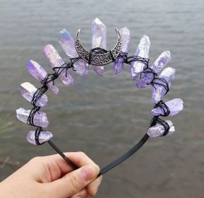 Natural Crystal Electroplating Frosted Crystal Witch Headband (style: Number23)