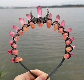 Natural Crystal Electroplating Frosted Crystal Witch Headband (style: Number58)