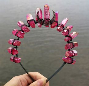 Natural Crystal Electroplating Frosted Crystal Witch Headband (style: Number28)