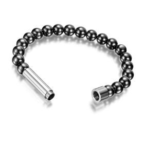 Natural Agate Tiger Eye Crystal Beads Beaded Bracelet (Color: Magnetic black gallstone)