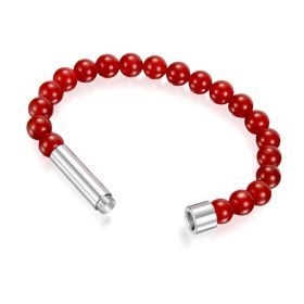 Natural Agate Tiger Eye Crystal Beads Beaded Bracelet (Color: Onyx)