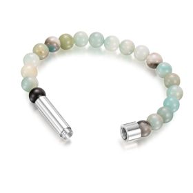 Natural Agate Tiger Eye Crystal Beads Beaded Bracelet (Color: Natural Flower Amazon Beads)