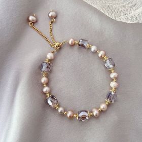 Women's Fashion Natural Freshwater Pearl Bracelet (style: Pearl Crystal Bracelet)