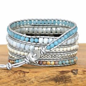 Natural Stone Crystal Woven Watch Band (style: M)