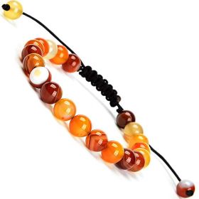 Fashion Personality Natural Stone Adjustable Bracelet (Color: Yellow Striped Agate)