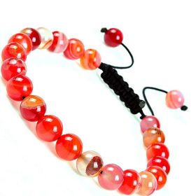 Fashion Personality Natural Stone Adjustable Bracelet (Color: Orange Striped Agate)