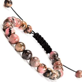 Fashion Personality Natural Stone Adjustable Bracelet (Color: Black line red)
