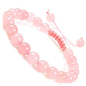 Fashion Personality Natural Stone Adjustable Bracelet (Color: Pink crystal)