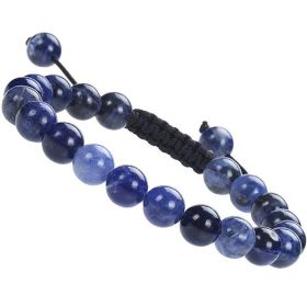 Fashion Personality Natural Stone Adjustable Bracelet (Color: Blue stone)