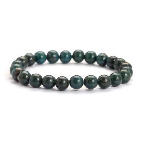 Unakite Bracelet Single Circle 8mm Natural Stone Bracelet Minimalist Blue Grain Stone Daily Bracelet (Color: 4 Beryl)