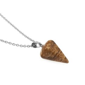 Natural Hexagon Prism Crystal Pendant Necklace (Color: Drawing Stone)