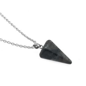Natural Hexagon Prism Crystal Pendant Necklace (Color: Glitter)