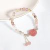 Badu Natural Crystal Bracelet Niche Color Hair Crystal Tassel Bracelet Strawberry Crystal