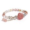 Badu Natural Crystal Bracelet Niche Color Hair Crystal Tassel Bracelet Strawberry Crystal