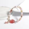 Badu Natural Crystal Bracelet Niche Color Hair Crystal Tassel Bracelet Strawberry Crystal