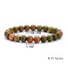Unakite Bracelet Single Circle 8mm Natural Stone Bracelet Minimalist Blue Grain Stone Daily Bracelet